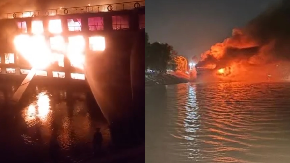 Een cruiseschip op de Nijl vatte vlam terwijl het meer dan 200 passagiers vervoerde: hevige vlammen verwoestten het schip gedeeltelijk.