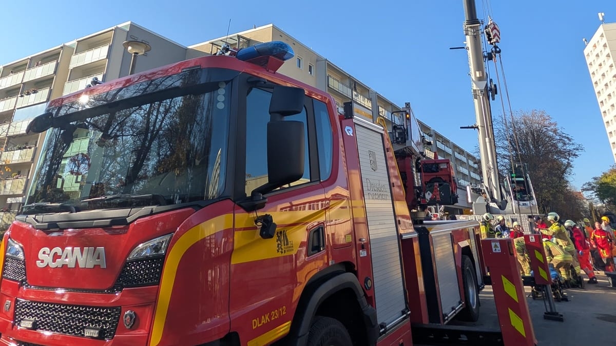 Dresde: Un obrero cae varios metros en una obra